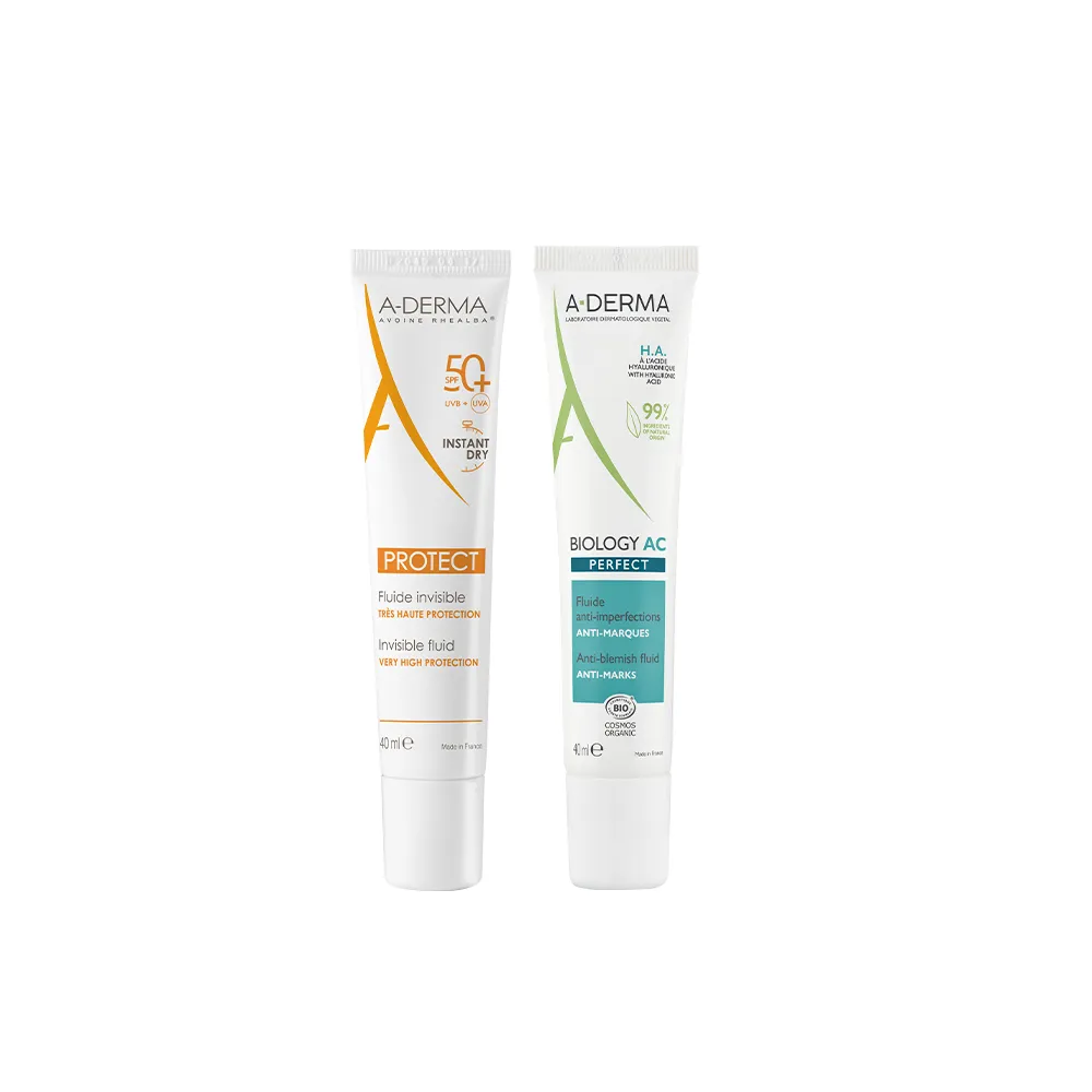【A-DERMA 艾芙美】官方直營 隔離控油組(超輕感隔離乳SPF50+ 40ml+精華乳40ml)