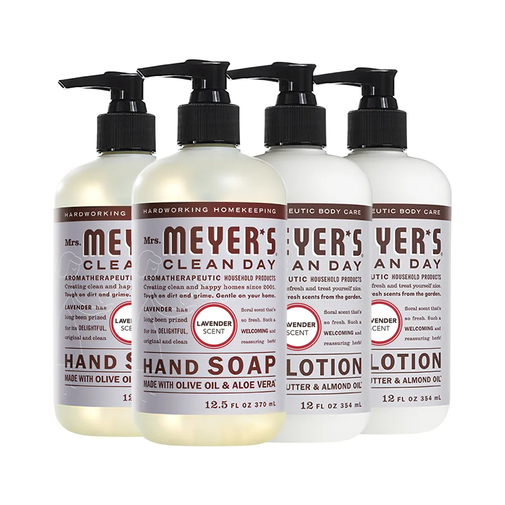 【Mrs.Meyers 梅耶夫人】薰衣草香氛洗手乳x2+護手霜x2 4入組(南法香氣 慢生活 溫柔陪伴)