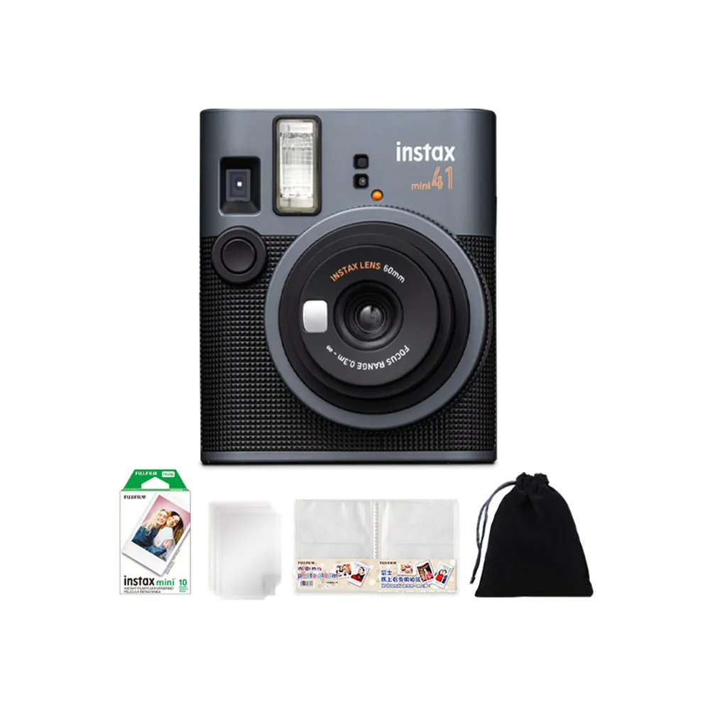 【FUJIFILM 富士】instax mini 41 拍立得相機 原廠公司貨(10張底片束口袋相冊超值組合)