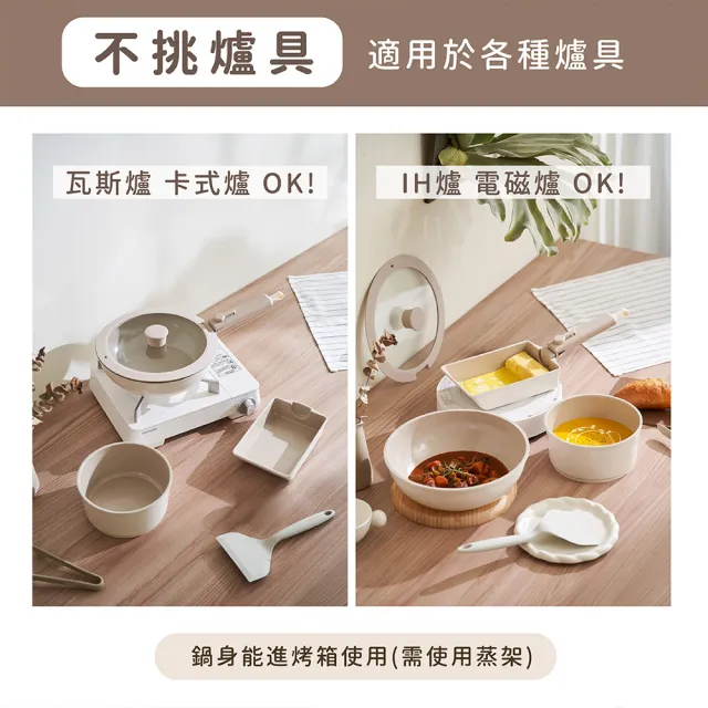 【NEOFLAM】momo獨家Midas Plus可拆式陶瓷塗層7件組-26炒蓋+16湯+14玉子燒鍋(IH爐可用/非鐵氟龍)