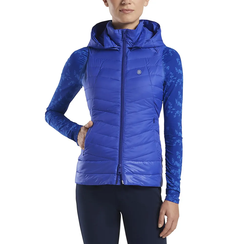 【G/FORE】GFORE HOODED PUFFER 女款 保暖背心(G4LF20O09-LAPIS)