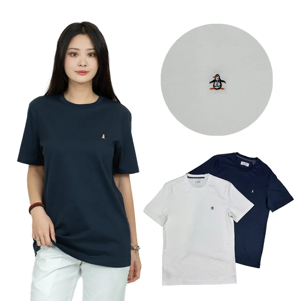 【Munsingwear】企鵝 素T penguin 彩標刺繡 有機棉 彈性 短T  Munsingwear 短袖 T恤 平輸品(1381BC3)