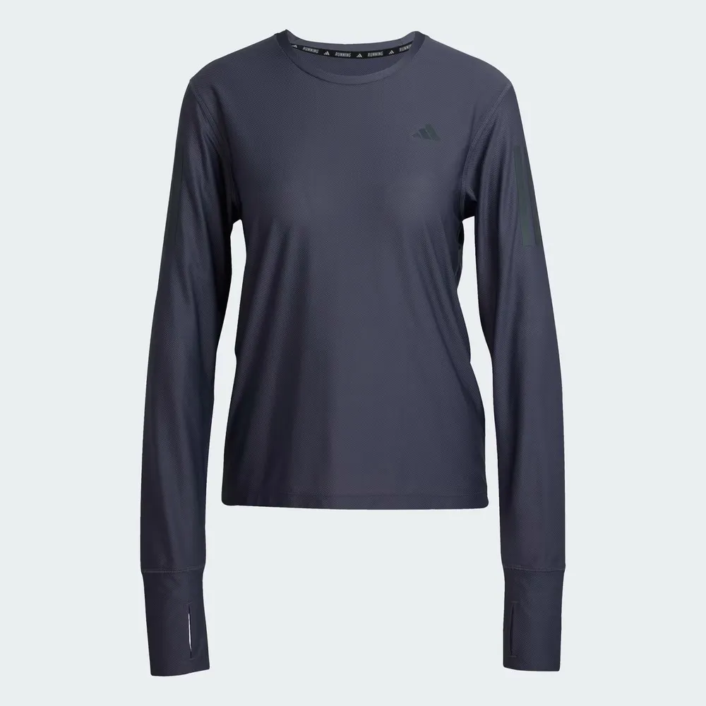 【adidas 愛迪達】Otr B Ls 女 長袖上衣 路跑 運動 吸濕排汗 深紫(KC2197)