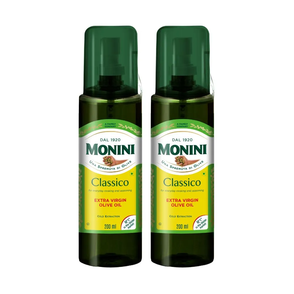 【Monini】莫尼尼特級初榨橄欖油200ml噴瓶x2瓶(可生飲/出廠酸價0.3%/義大利市佔第一名)