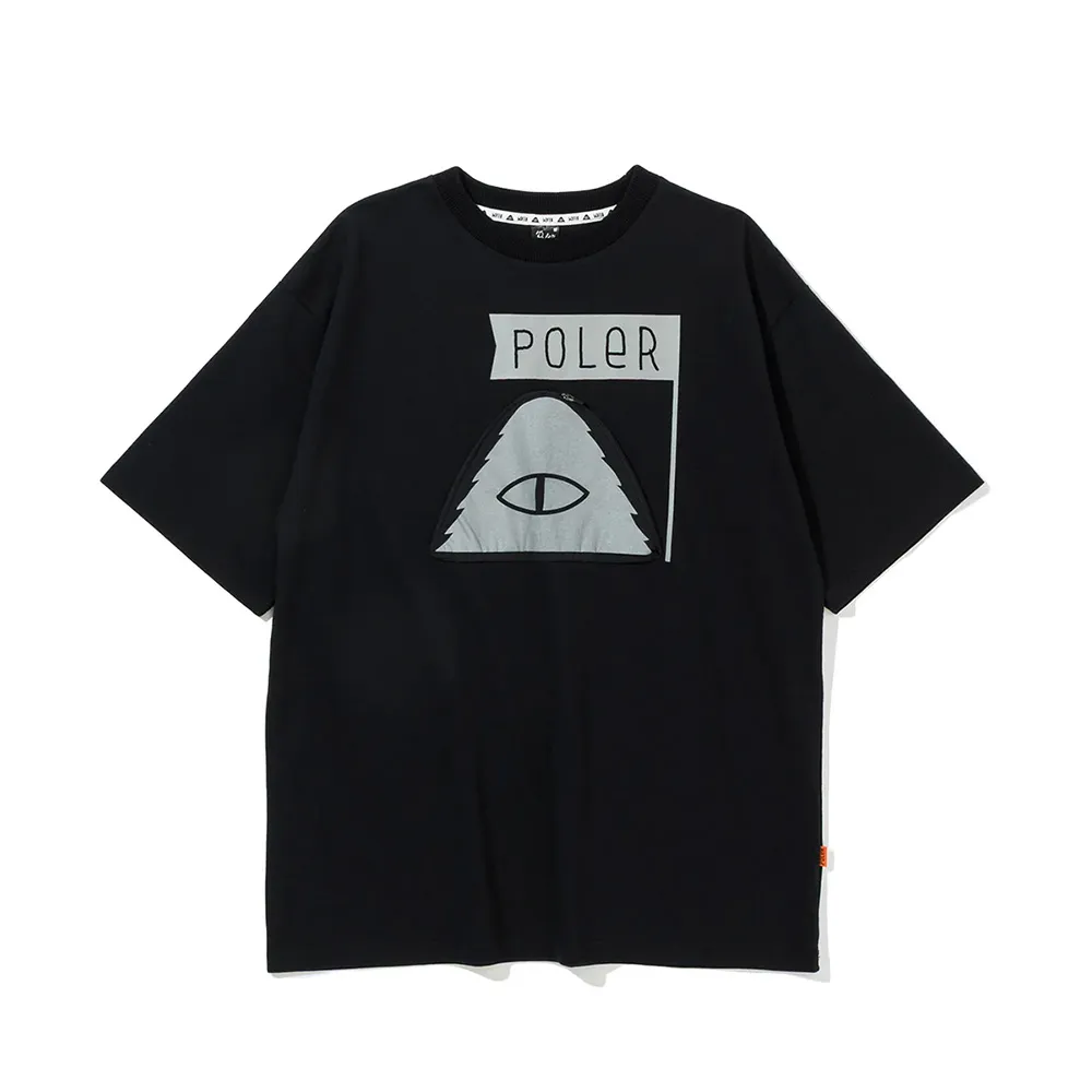 【POLER STUFF】日本限定 POLER PRM WASH SUMMIT POCKET TEE 洗染設計山型眼口袋T恤(黑色)