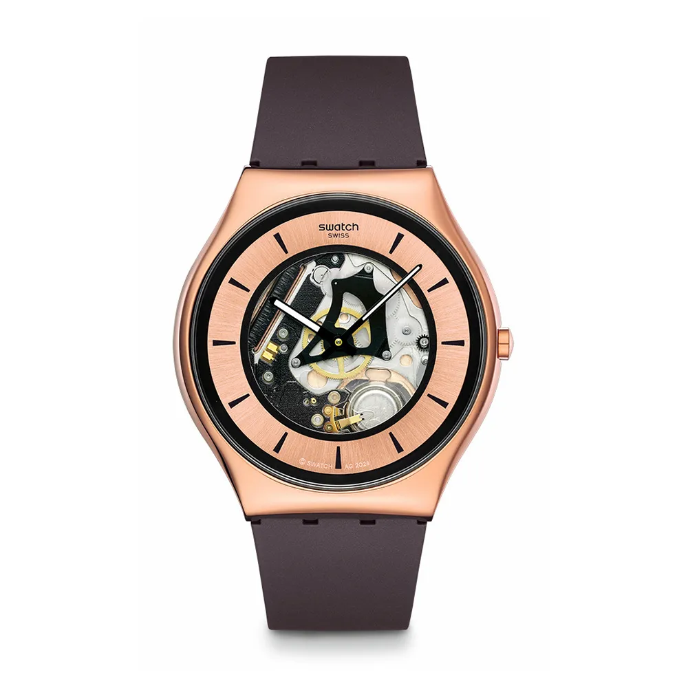 【SWATCH】COPPER FLAME 超薄金屬手錶/男錶/女錶/瑞士製造 SS07G107(42mm)