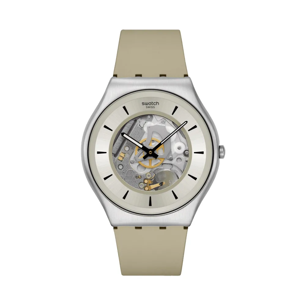 【SWATCH】QUARTZICLE 超薄金屬手錶/男錶/女錶/瑞士製造 SS07S145(42mm)
