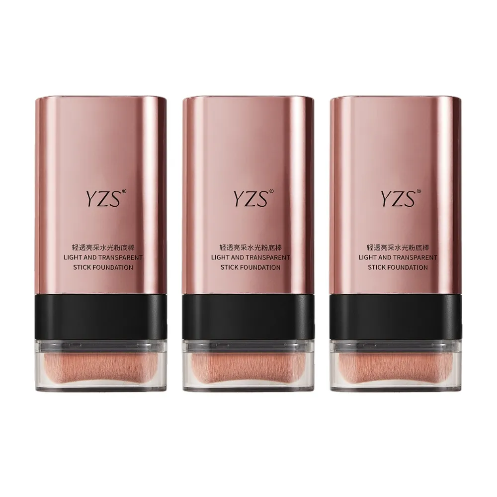 YZS輕透亮采水光粉底棒-3入組(不脫妝 提亮膚色 不卡粉 粉底膏 防水防汗)