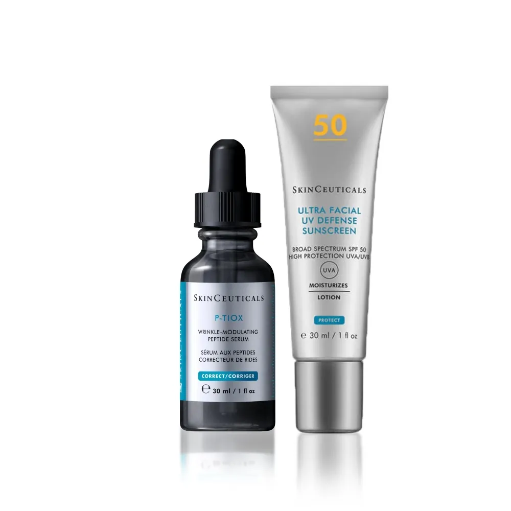 【Skin Ceuticals 修麗可】極光抗皺+小銀傘防曬★P-TIOX 超胜抗皺極光精華+極致保濕防曬隔離乳SPF50