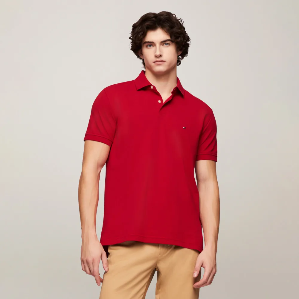 【TOMMY HILFIGER】官方旗艦館 彈力標準版型 Polo 衫_紅色