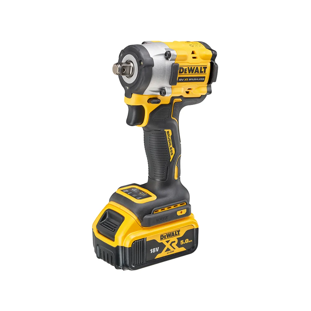 【DEWALT 得偉】20V Max無碳刷1/2 四分 衝擊扳手406Nm 5.0Ah(DW-DCF921P2)