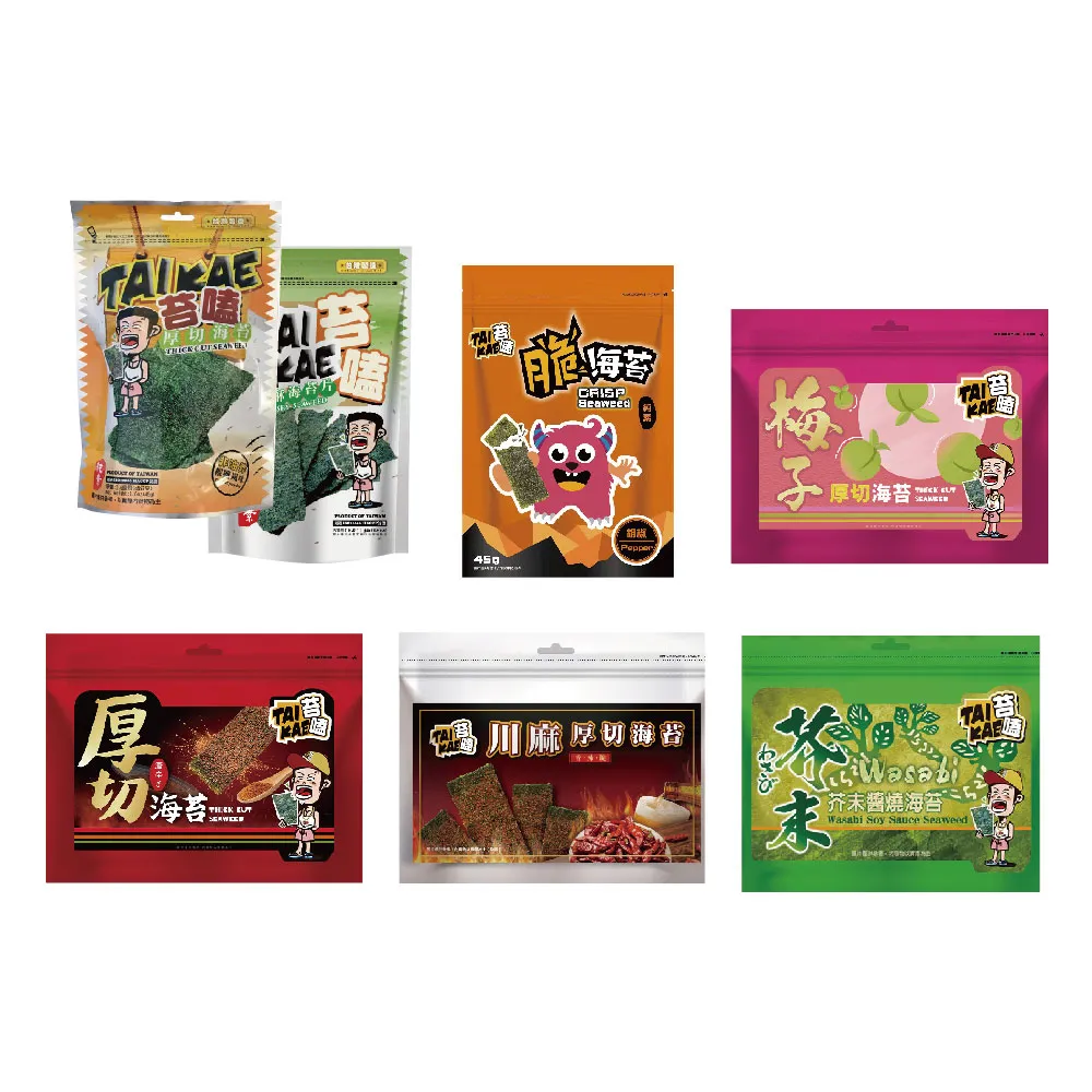 【苔嗑】香酥/厚切/脆海苔 系列 45g / 包X9包/組
