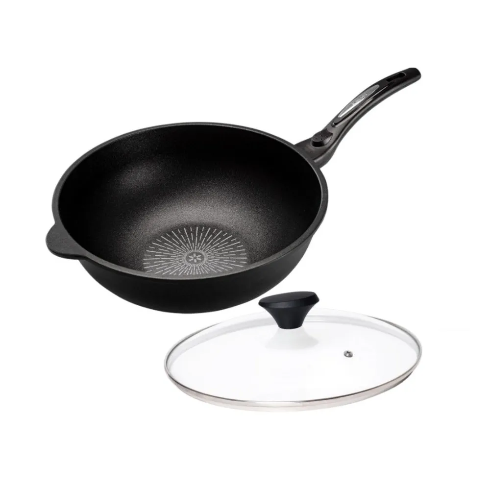 【Kassel】鑽石不沾深炒鍋附蓋32cm(可進洗碗機/不挑爐具)