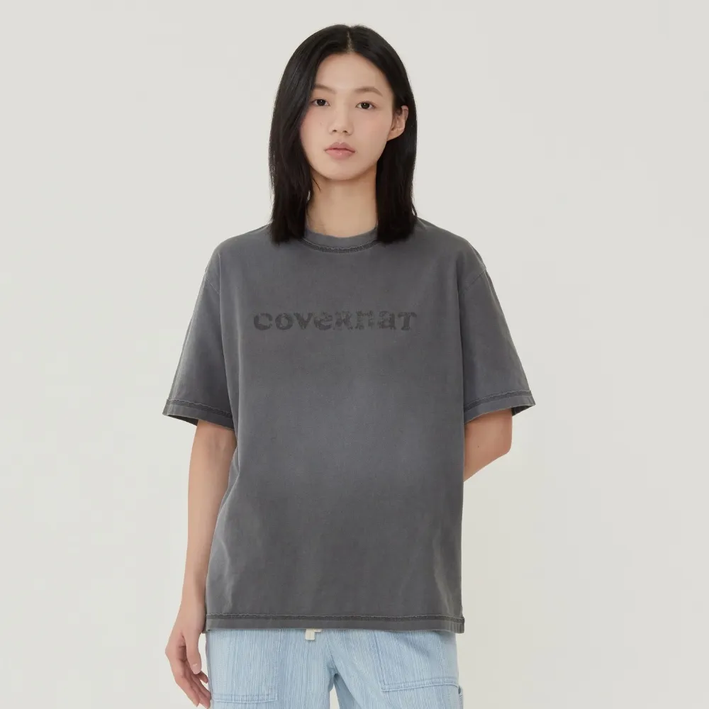 【COVERNAT】女款寬鬆洗舊風LogoT恤 炭灰(WMS短袖上衣)
