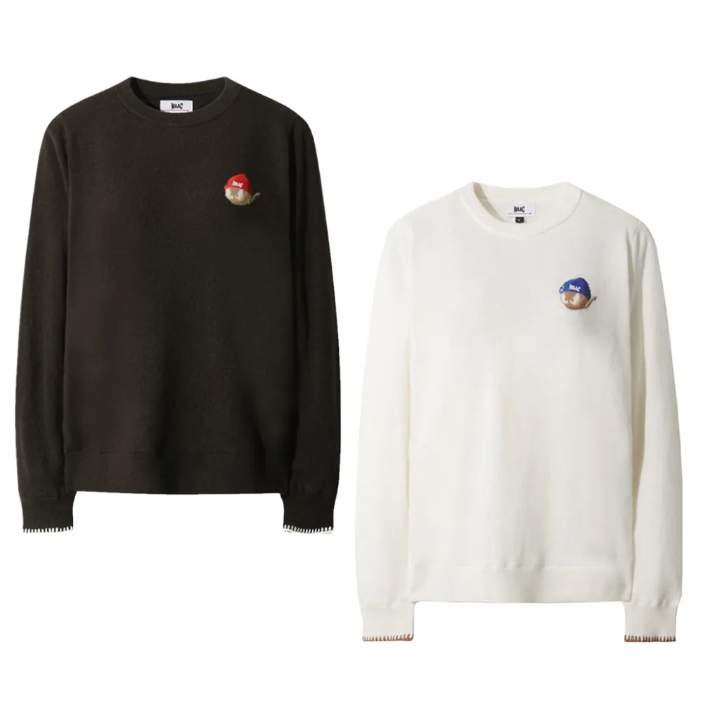 【WAAC】CASHMERE BLENDED CHAIN STITCH SWEATER 女士 長袖上衣(兩色任選)