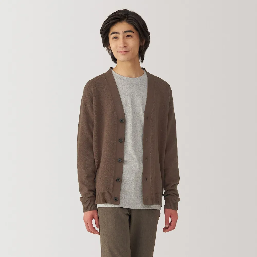 【MUJI 無印良品】男大豆纖維中密織V領開襟衫(共4色)