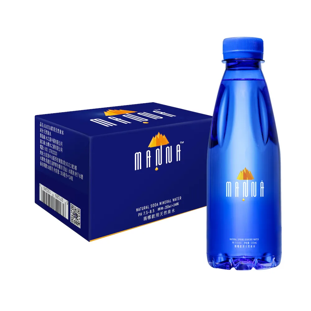 【MANNA 瑪哪】天然蘇打礦泉水355mlx24入/箱(進口鹼性無氣火山冷泉水)