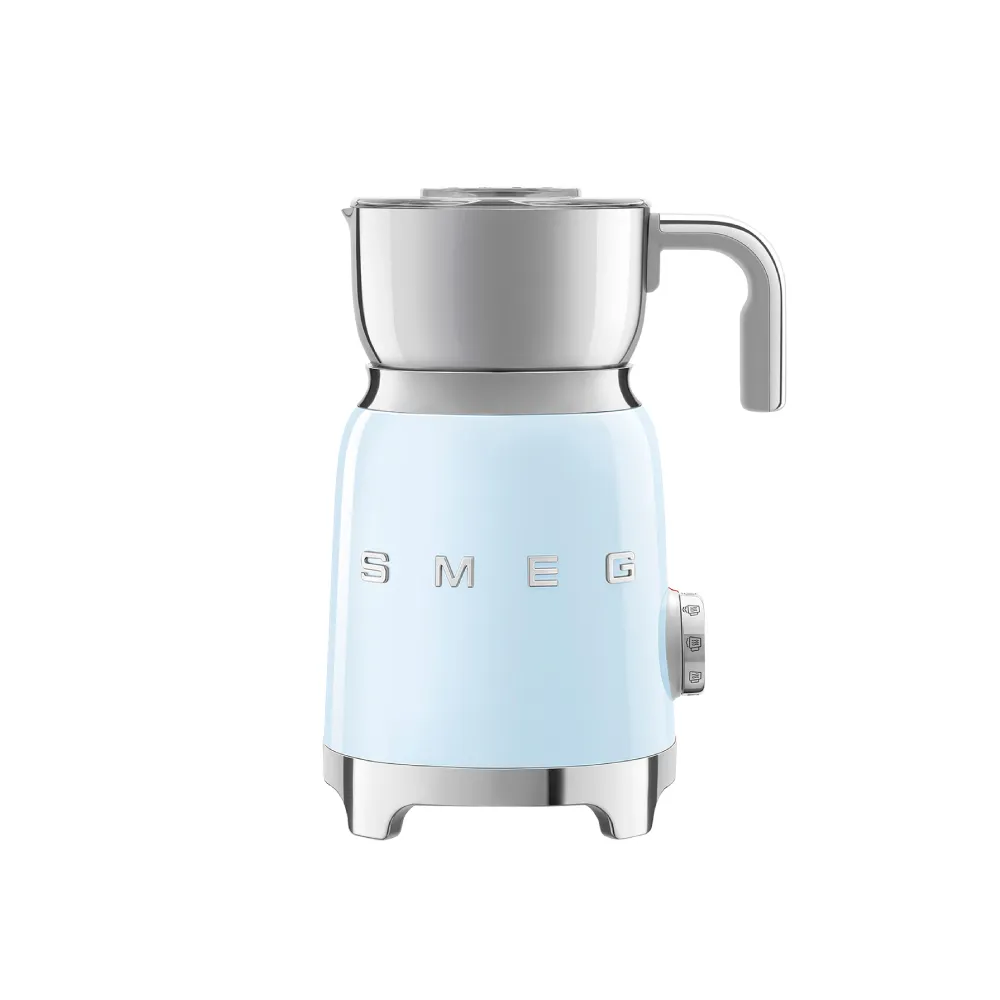 【SMEG】義大利電動奶泡機-粉藍色(MFF11PBUS)