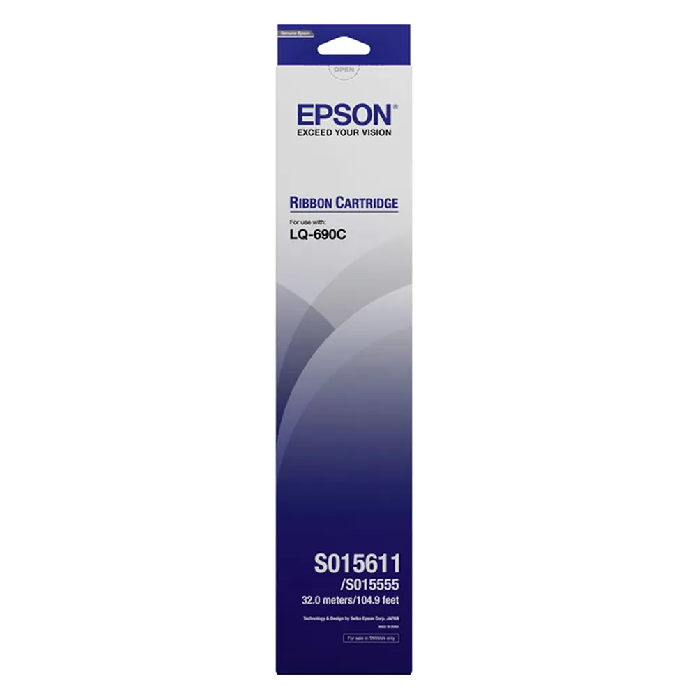 【EPSON】官方直營 10入組★原廠色帶 S015611 黑(LQ-690CII)