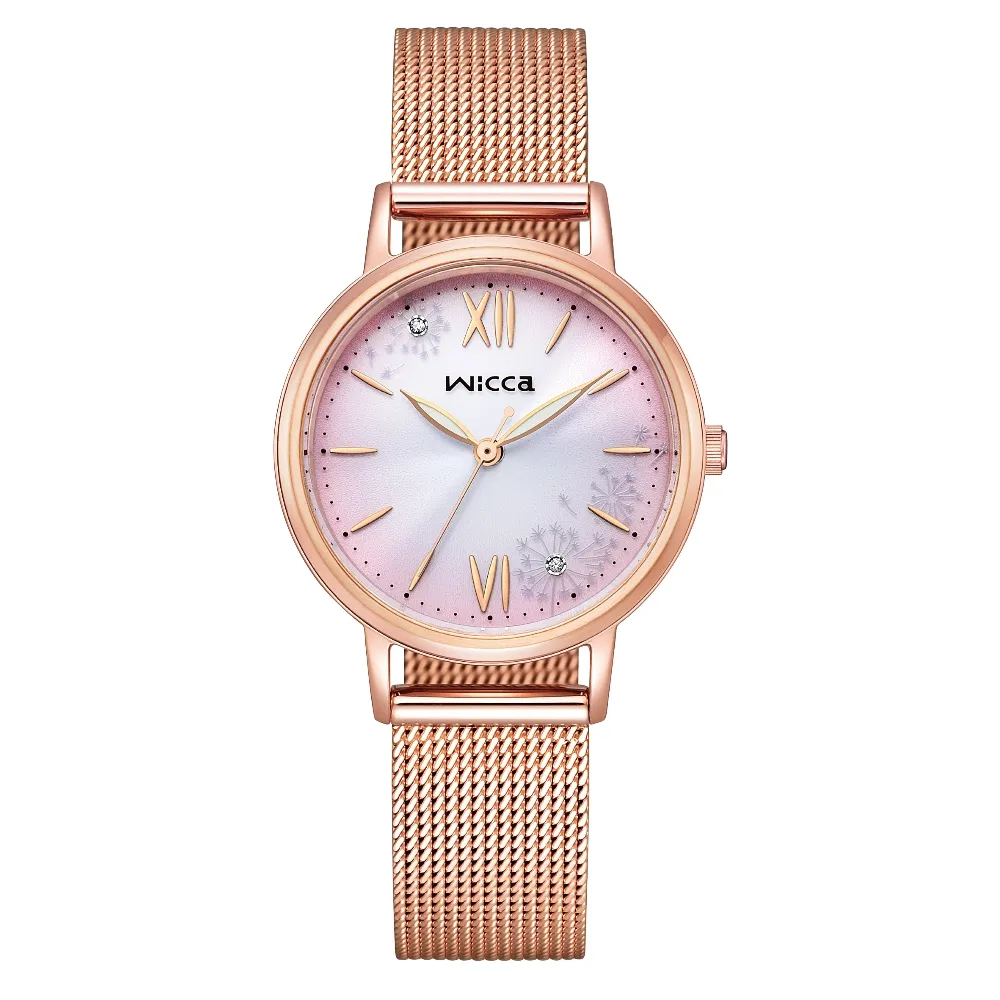 【CITIZEN 星辰】NEW WICCA 少女系列 臺灣限定蒲公英時尚腕錶 30.2mm(KP5-166-97)