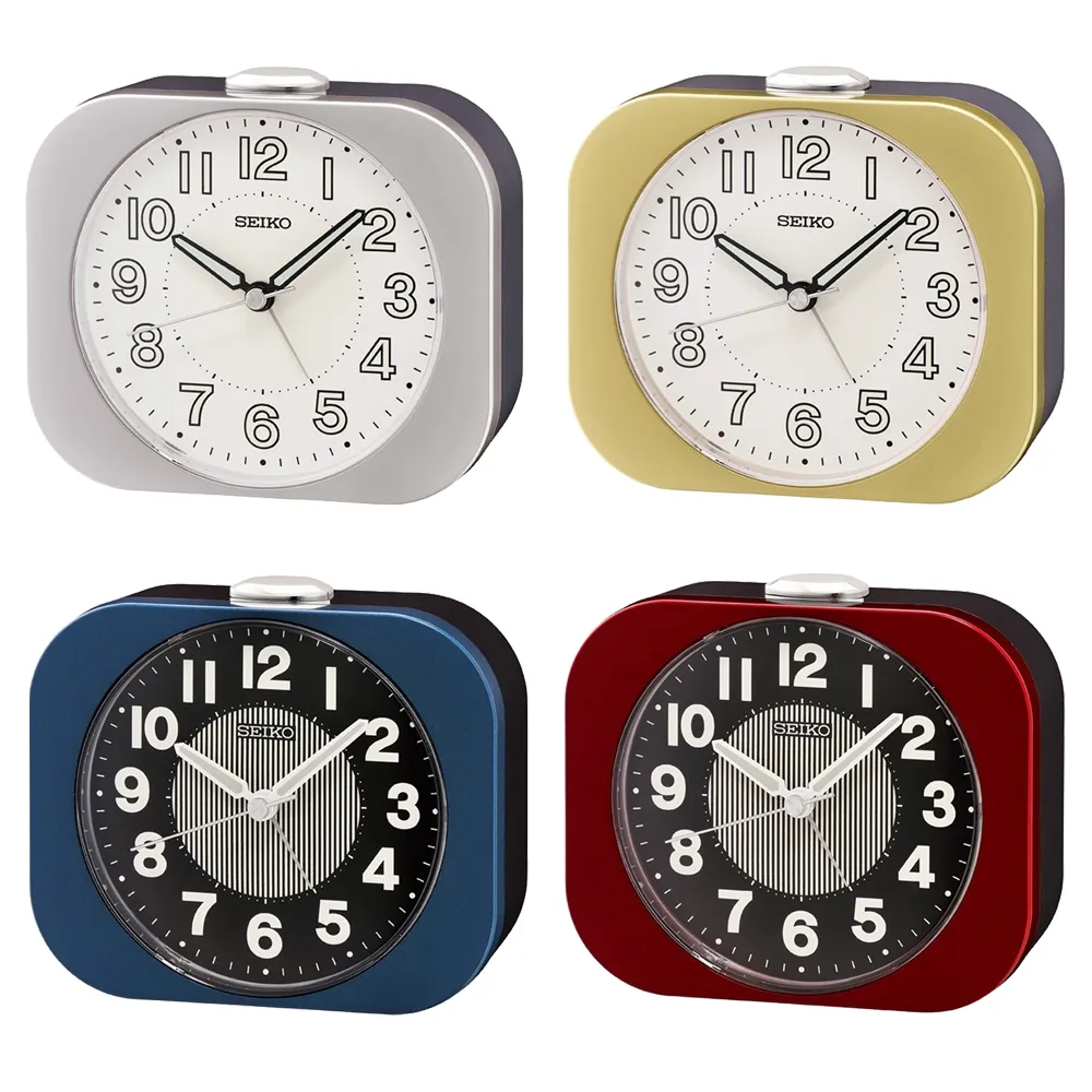 【SEIKO 精工】復古方形 靜音秒針防貪睡鬧鐘-4款可選 雙11 送禮(QHE206系列/速)