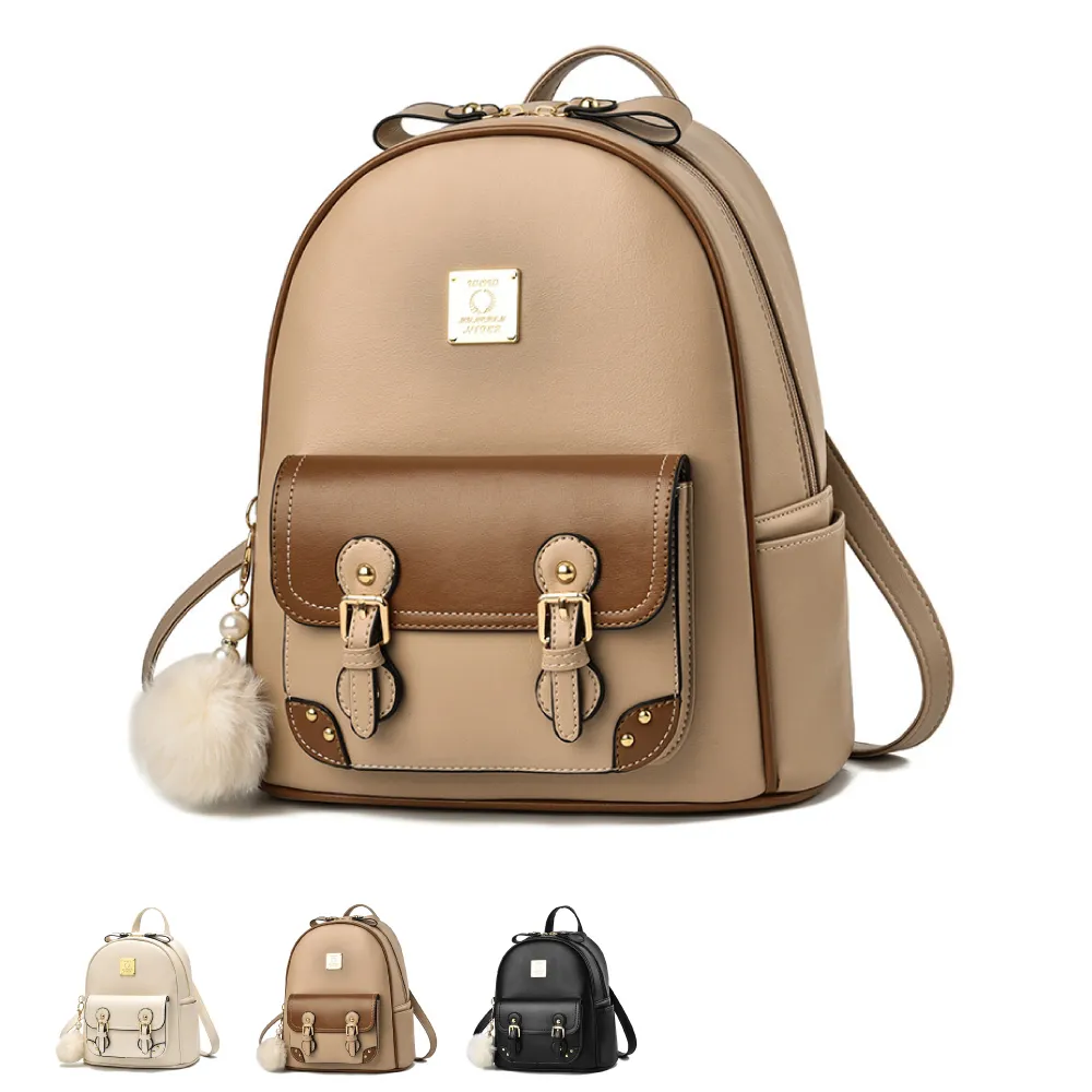 【Rosse Bags】日韓街頭潮流百搭雙肩背包(現+預  黑色／白色／棕色)