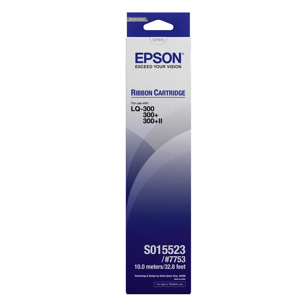 【EPSON】官方直營 10入組★原廠色帶S015523 黑(LQ-300/300+/300+II)