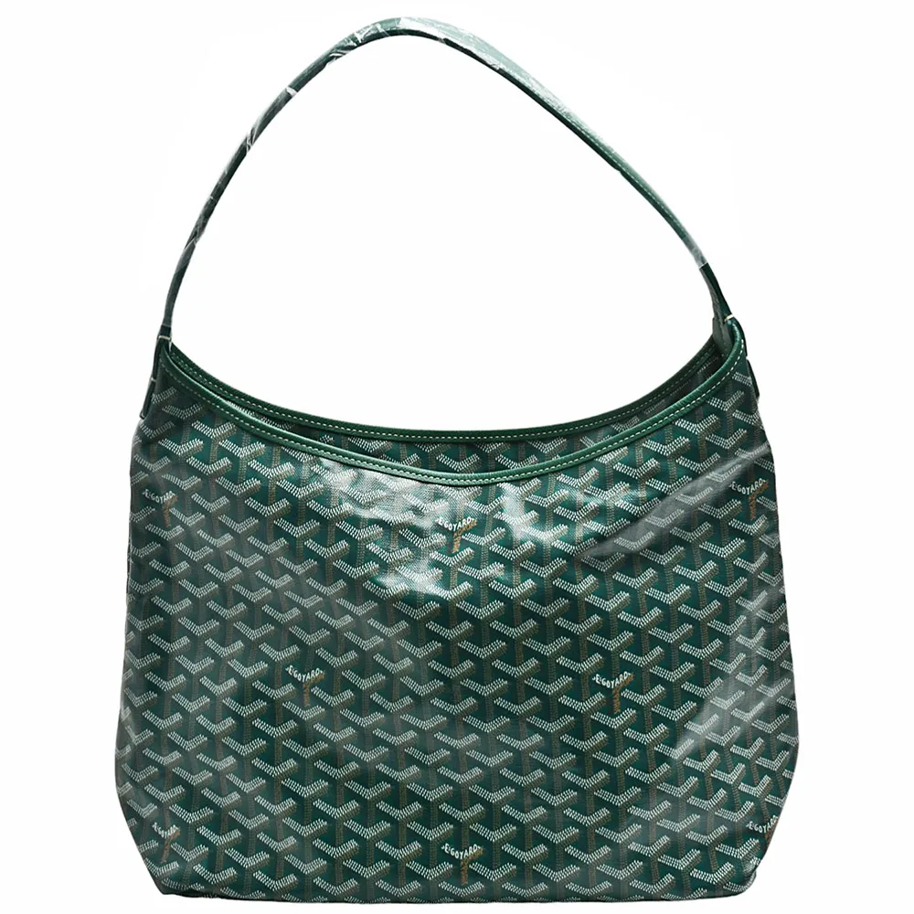 【GOYARD 高雅德】經典HOBO BAG系列印花防水帆布單肩購物包(綠色)『entrupy安心購』