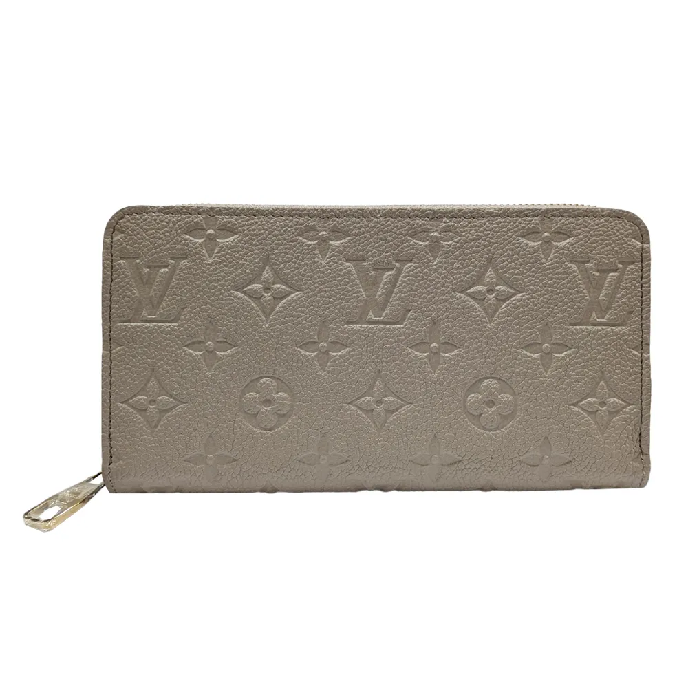 【Louis Vuitton 路易威登】M28792 經典Monogram Empreinte柔軟粒面壓花牛皮拉鍊長夾(斑鳩灰)