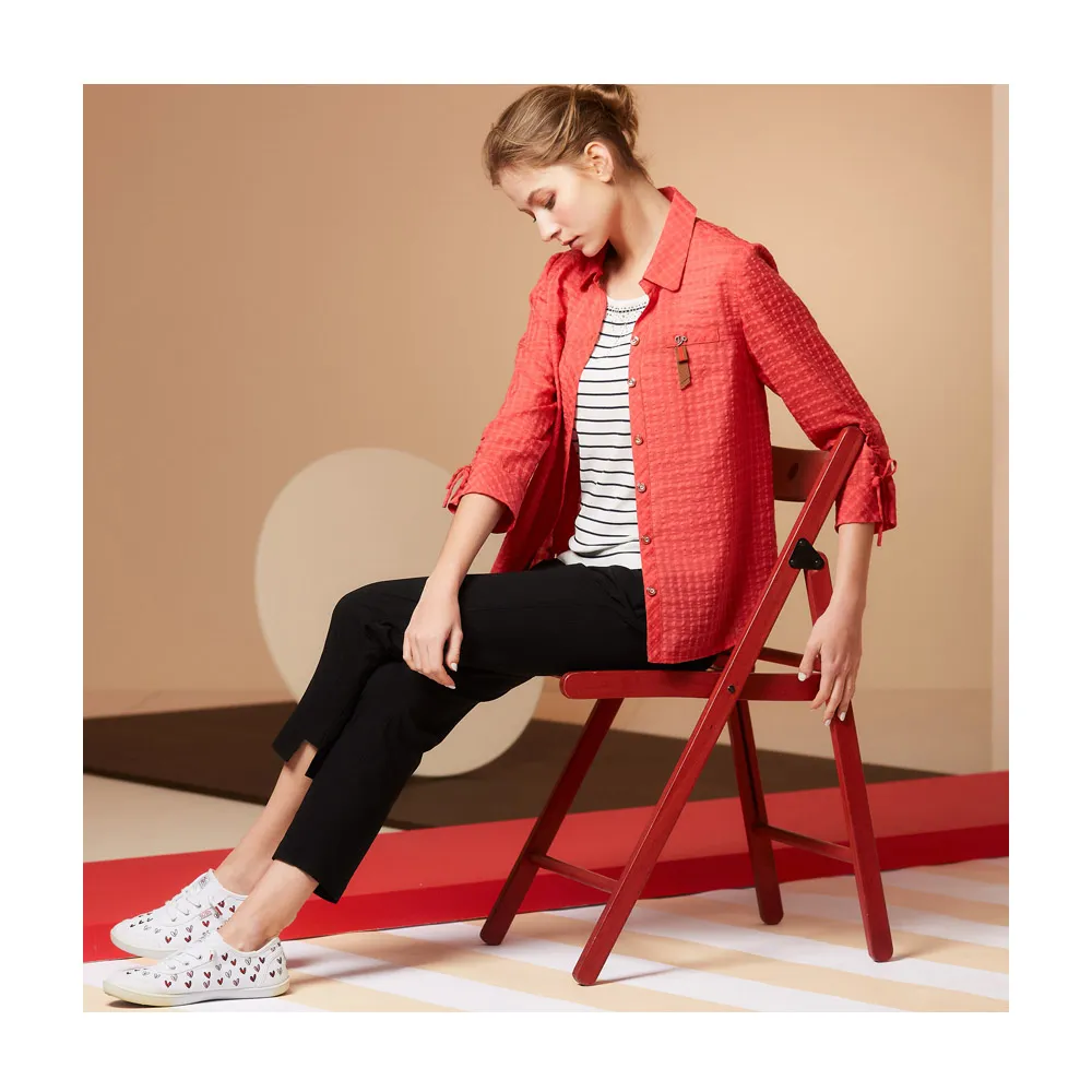 【LUNG.L 林佳樺】LS62E08 黑色脇邊印字涼感彈性女裝九分褲(春夏新品 加大尺碼)