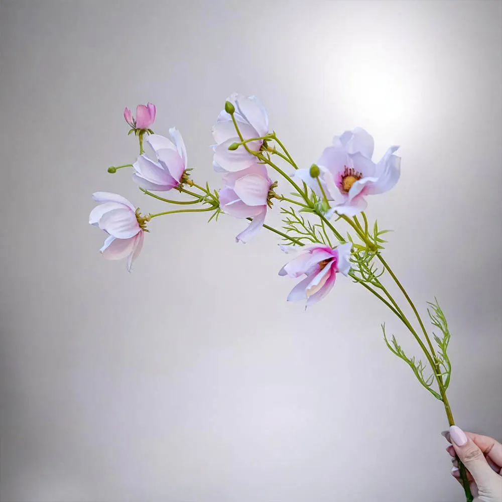 【Floral M】初戀少女粉色波斯菊仿真花花材3入組(人造花/仿真花/假花/花藝DIY/裝飾花材)