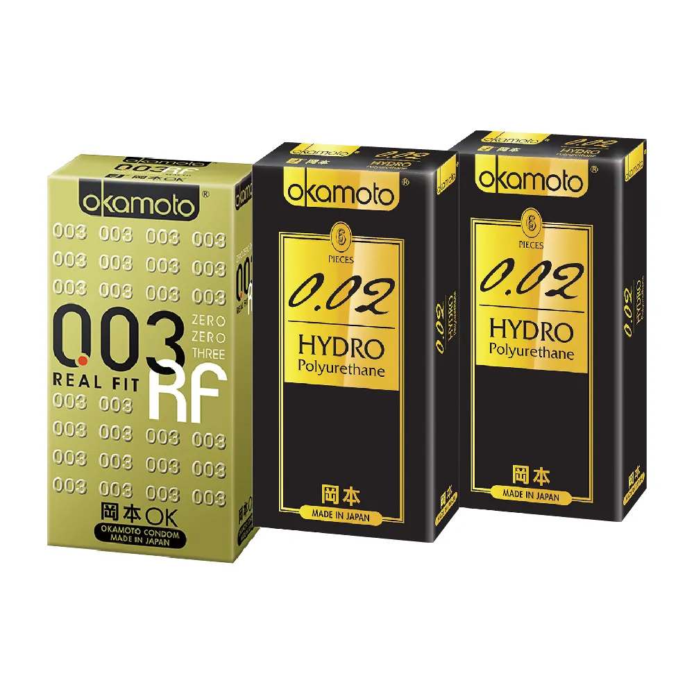 【okamoto 岡本】002+003RF經典保險套三盒組(共22入)