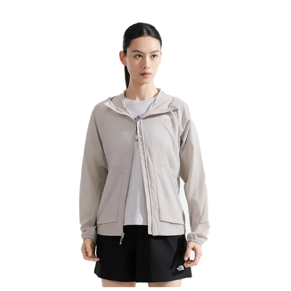 【The North Face】女 透氣防潑防風連帽外套 AP《淺藕紫》8BWDQLI/登山/防曬/防風/防潑水