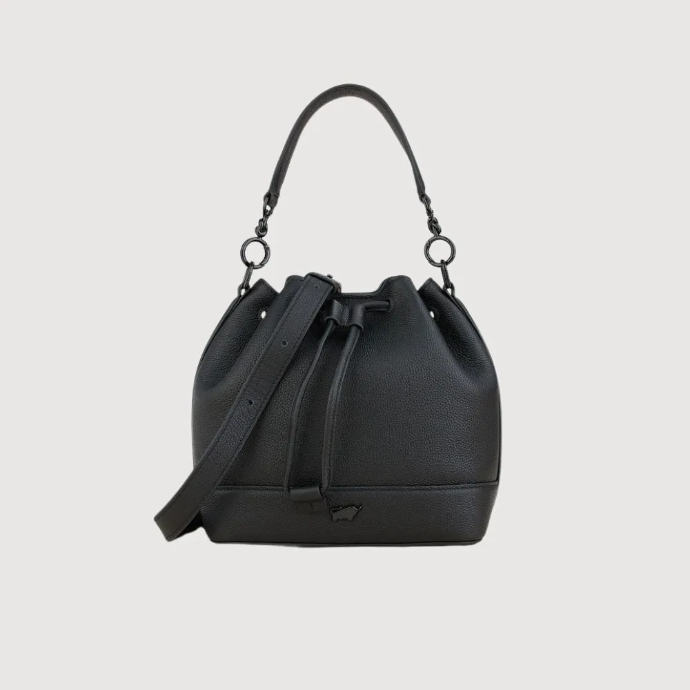 【BRAUN BUFFEL 德國小金牛】蓋蓓 小水桶包-黑色/麥色/杏色(BF874-31-BK/BRA/HM) 女包送禮推薦