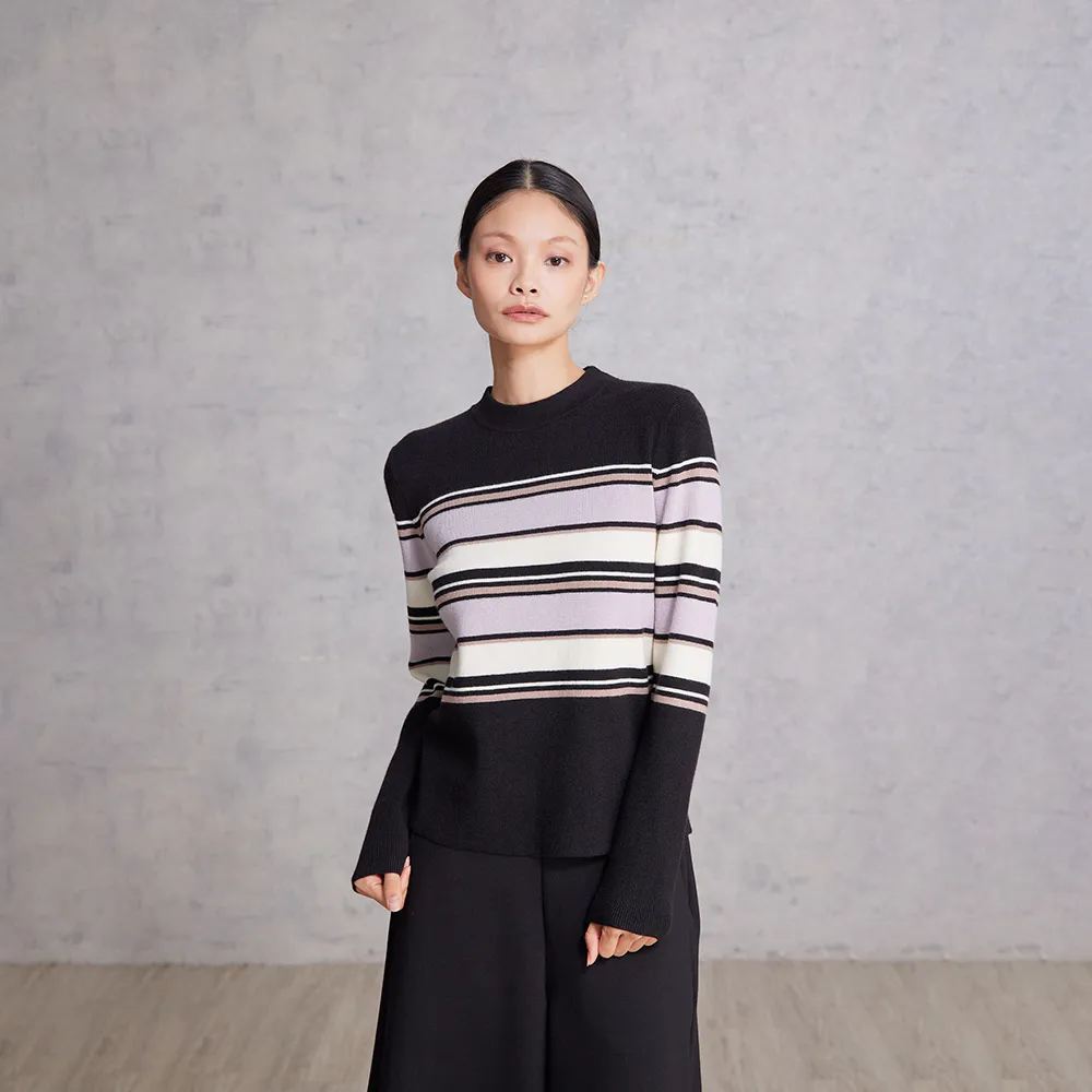 【giordano ladies】25FW 撞色條紋上衣(02355626)