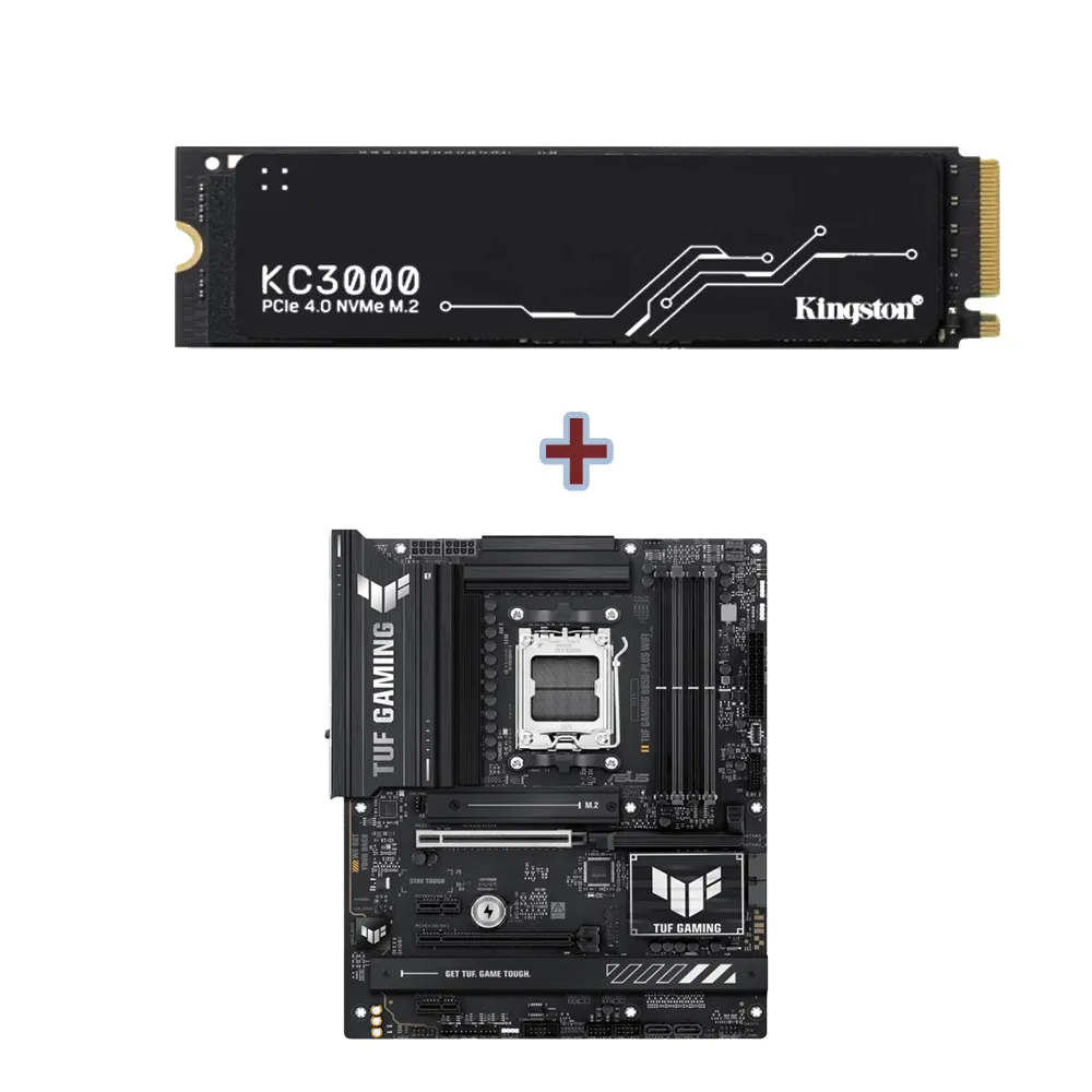 SSD+MB組合★【Kingston 金士頓】KC3000 2TB M.2 2280 PCIe 4.0 固態硬碟 SKC3000D/2048G+ASUS B850主機板