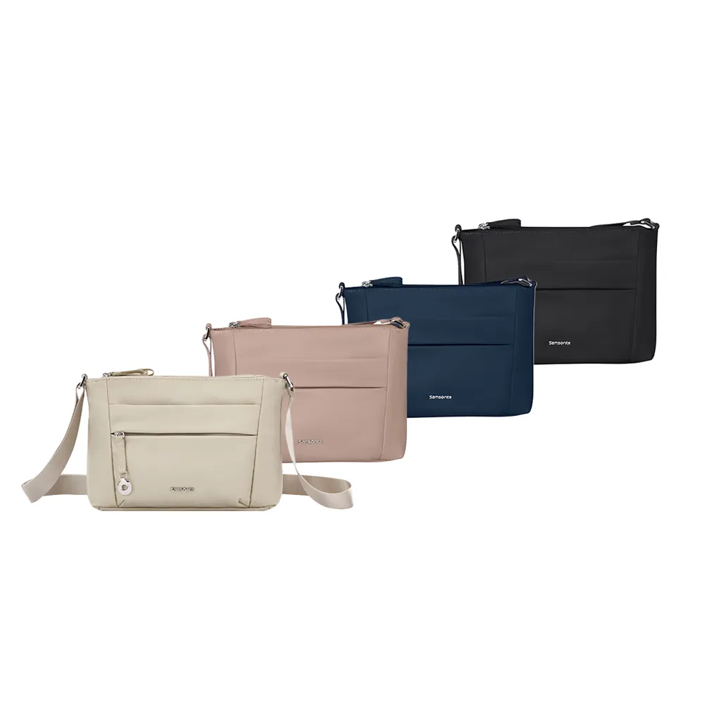 【Samsonite 新秀麗】MOVE 5.0 經典時尚輕量三層拉鍊/斜肩包/女包/側背包/單肩包/小包(多色可選)