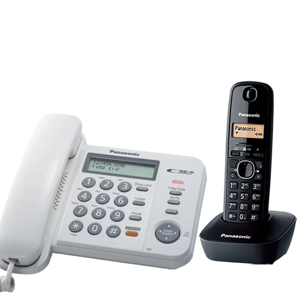 【Panasonic 國際牌】經典有線+無線來電顯示電話組(KX-TS580 + KX-TG1611)