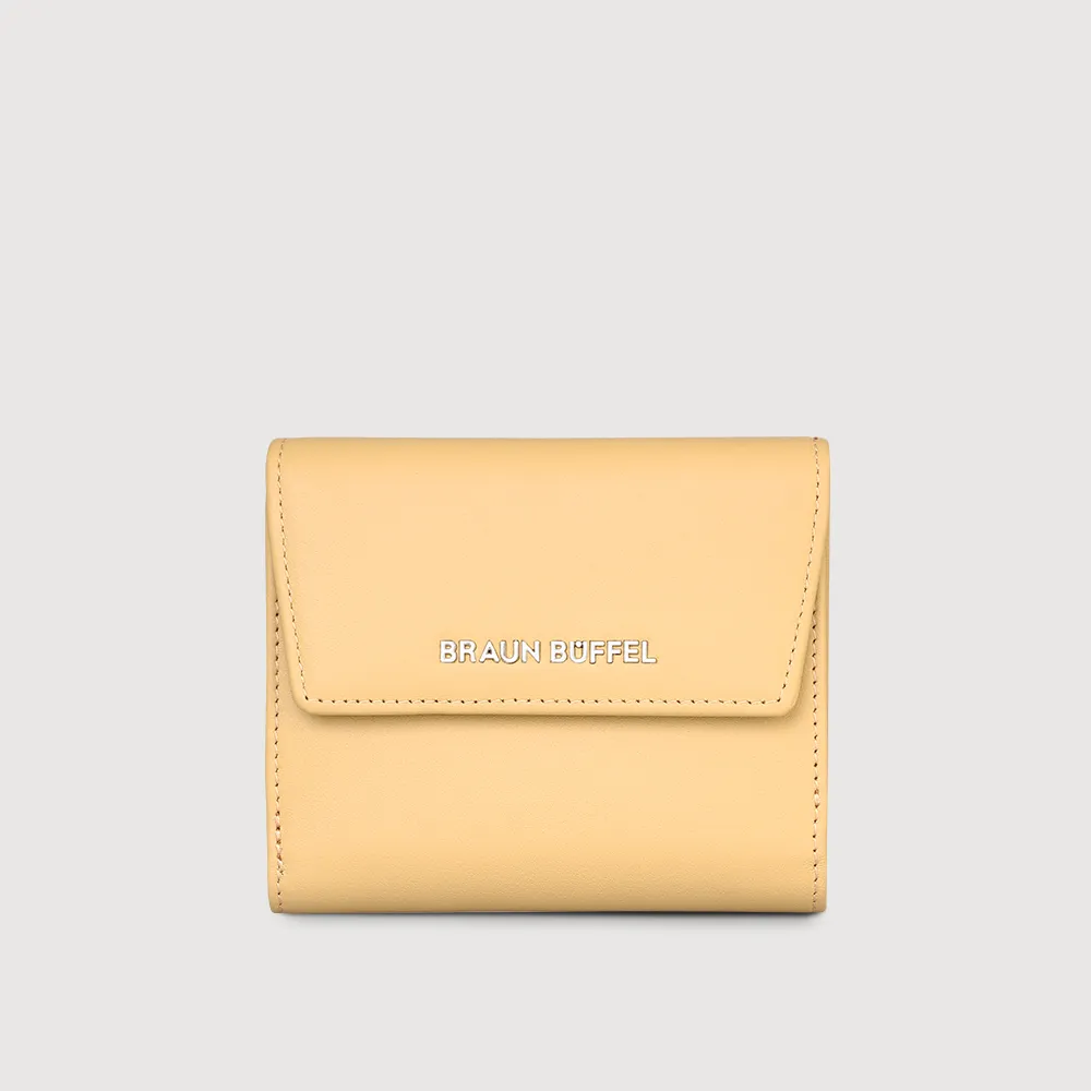 【BRAUN BUFFEL 德國小金牛】薇拉-A 8卡兩折短夾-淺棕色(BF850-404-CR) 錢包送禮推薦