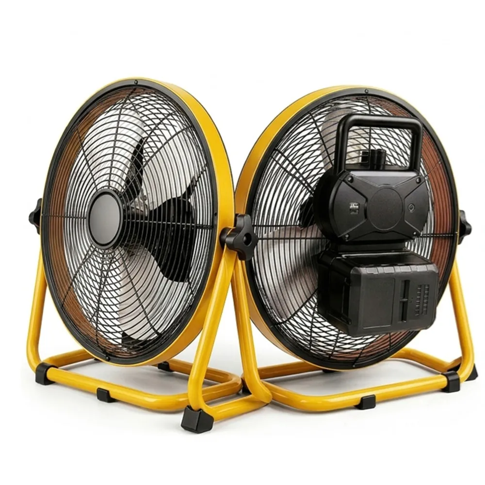 【Ogula 小倉】工業扇 無刷工業風扇 18V/21V通用鋰電池 雙用插電 360°調角 14寸工業扇（送電源線）無電池