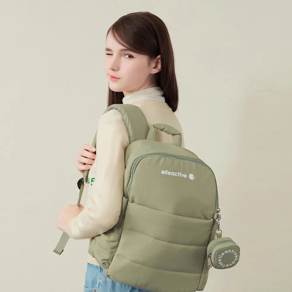 【ELLE ACTIVE】輕量多層收納後背包-綠色(EA25S2FB501-45)