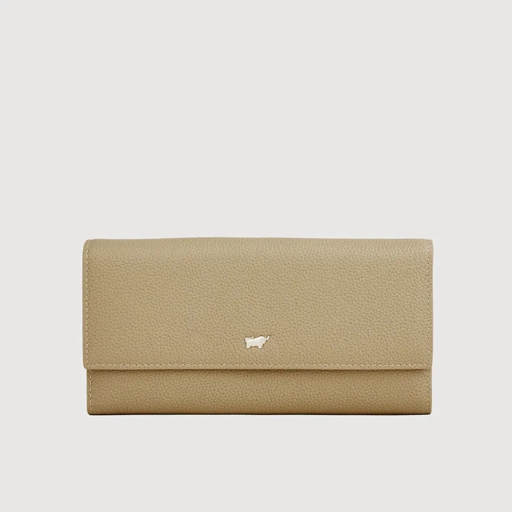【BRAUN BUFFEL 德國小金牛】維那斯-C 12卡兩折長夾-淺棕色(BF868-621-CR) 錢包送禮推薦