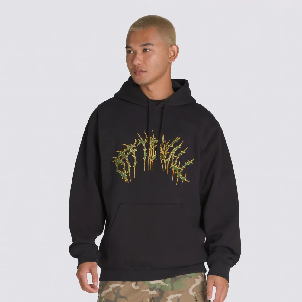 【VANS】官方旗艦 Metal Arch Pullover 黑色連帽大學T