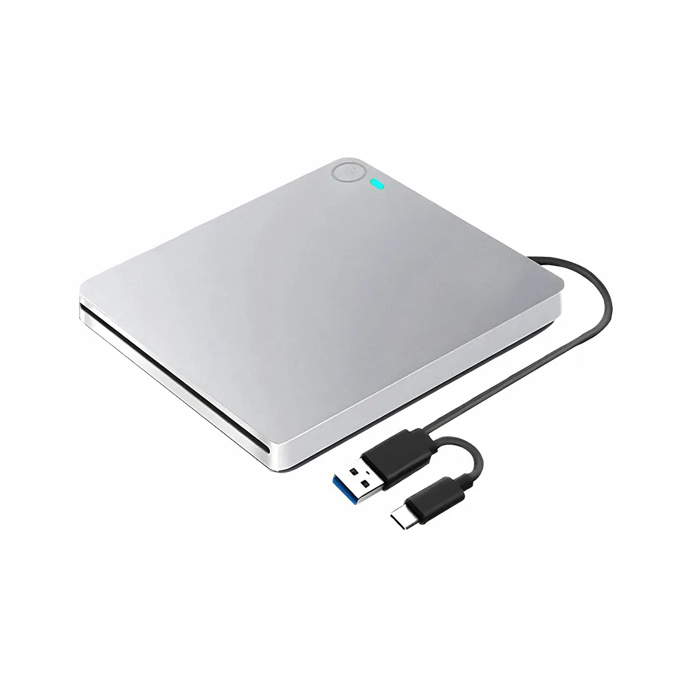 【anra】雙接頭吸入式觸控燒錄光碟機(支援Type-C USB3.0 保固6個月 外接式 可燒錄CD DVD)