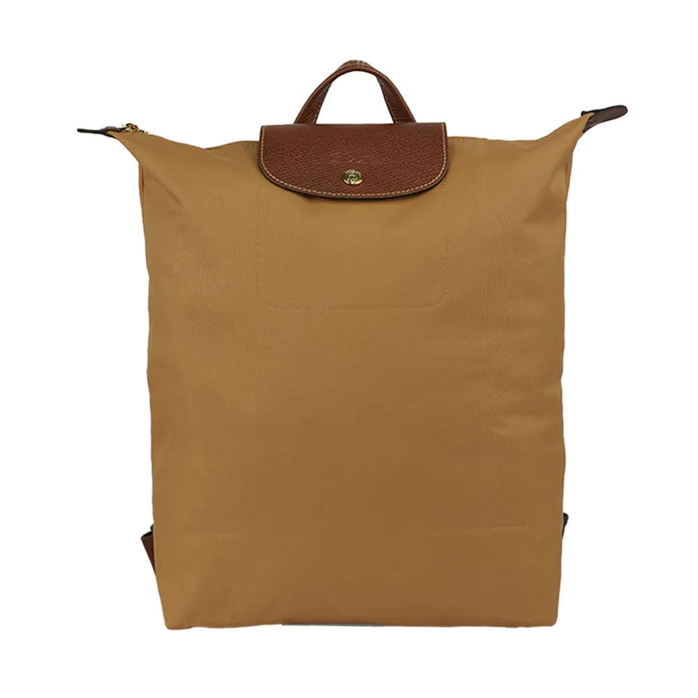 【LONGCHAMP】Le Pliage Original M 再生帆布中型折疊後背包(鹿皮色)