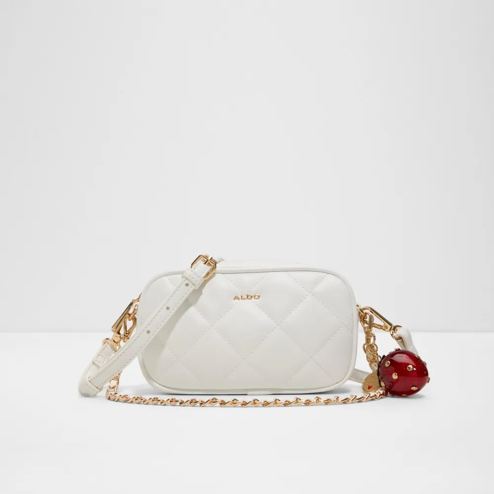 【ALDO】SWEETPIE-婉約菱格相機斜背包(白色)