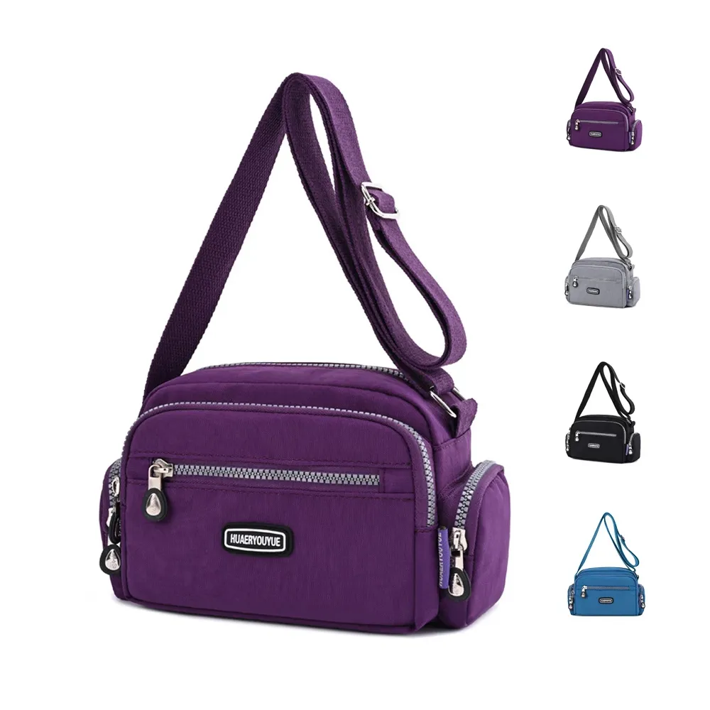 【Rosse Bags】輕量經典防潑水尼龍單肩斜背包(防水包 現+預  灰色 / 藍色 / 紫色 / 黑色)