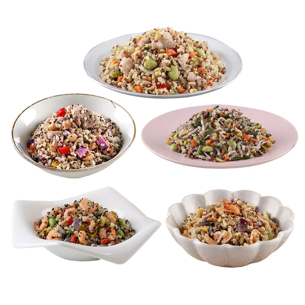 【享吃美味】藜麥鮮穀飯任選10包(吻仔魚/蝦仁/櫻花蝦/培根/鮮菇/麻油雞/210g/包)