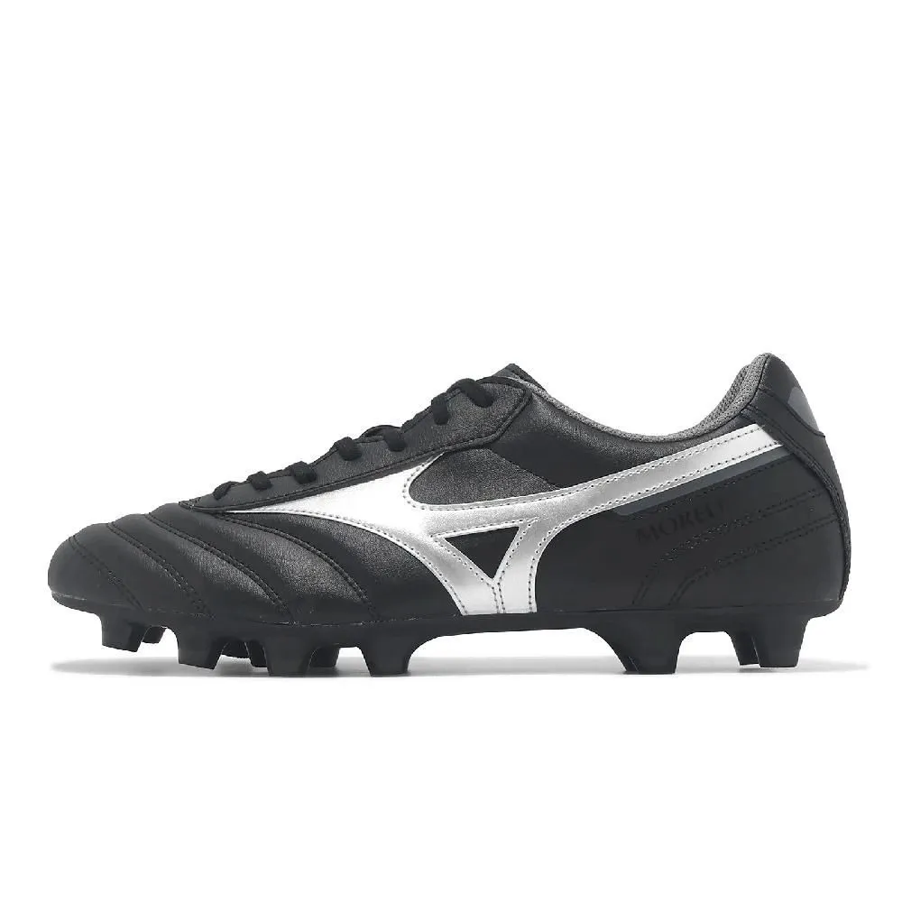 【MIZUNO 美津濃】MORELIA II CLUB成人足球釘鞋 黑銀 P1GA241603