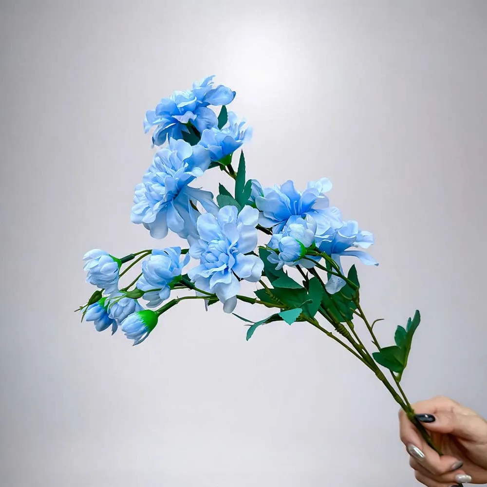 【Floral M】居家花仙子芍藥湖水藍仿真花花材1入組(人造花/仿真花/假花/花藝DIY/裝飾花材)